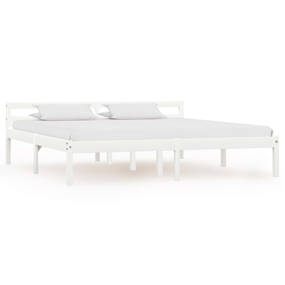 vidaXL Solid Pine Bed White 180x200 cm