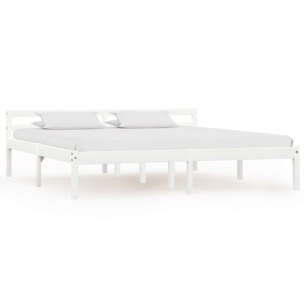 vidaXL Solid Pine Bed White 180x200 cm