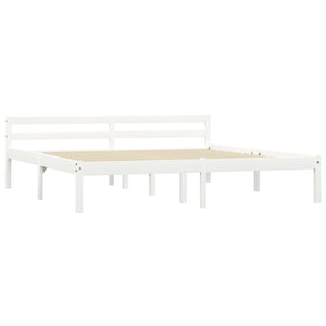 vidaXL Solid Pine Bed White 180x200 cm