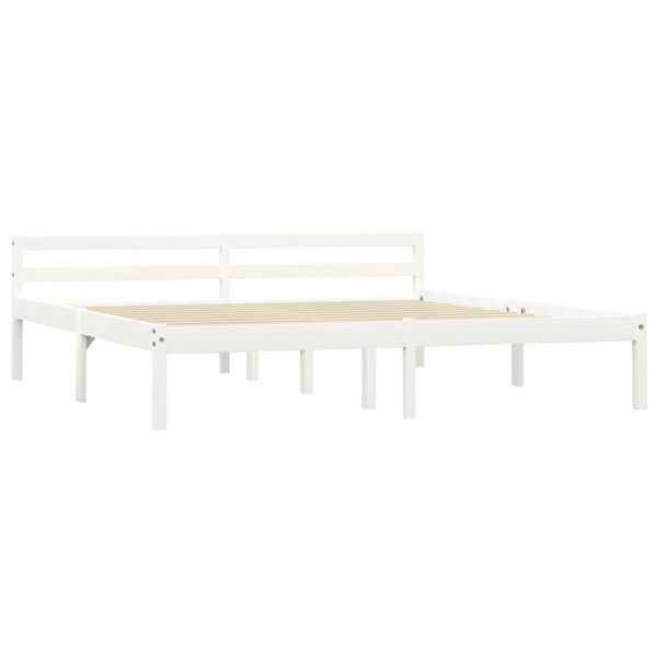 vidaXL Solid Pine Bed White 180x200 cm