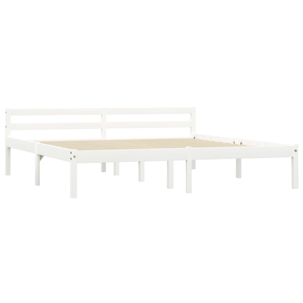 vidaXL Solid Pine Bed White 180x200 cm
