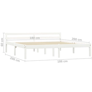 vidaXL Solid Pine Bed White 180x200 cm