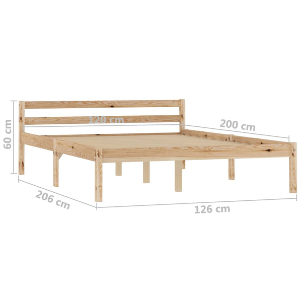vidaXL Solid Pine Bed 120x200 cm
