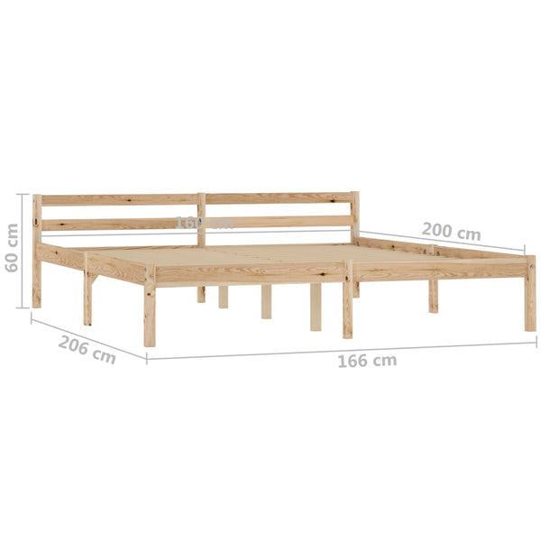 vidaXL Solid Pine Bed 160x200 cm