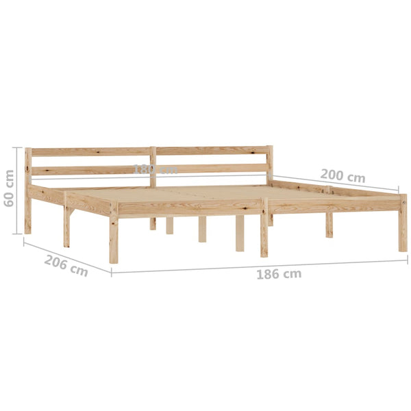 vidaXL Solid Pine Wood Bed 180x200 cm