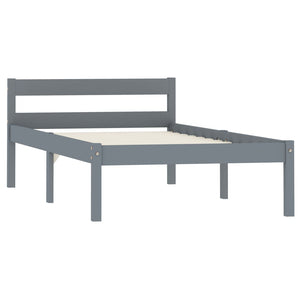 vidaXL Solid Wood Bed Grey Pine 90x200 cm