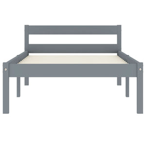 vidaXL Solid Wood Bed Grey Pine 100x200 cm