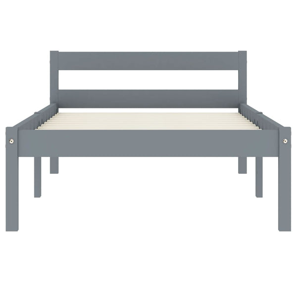 vidaXL Solid Wood Bed Grey Pine 100x200 cm