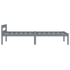 vidaXL Solid Wood Bed Grey Pine 100x200 cm
