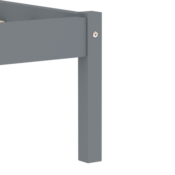 vidaXL Solid Wood Bed Grey Pine 100x200 cm