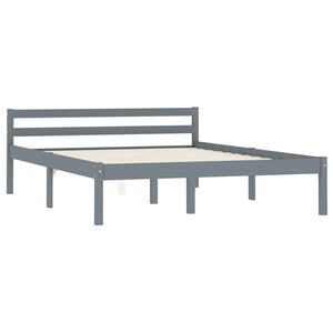 vidaXL Solid Wood Bed Grey Pine 120x200 cm