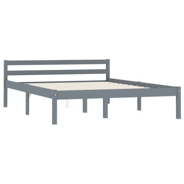 vidaXL Solid Wood Bed Grey Pine 120x200 cm