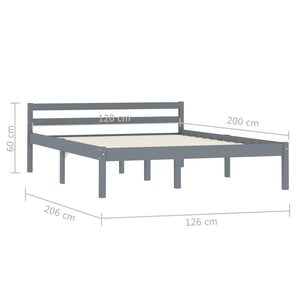 vidaXL Solid Wood Bed Grey Pine 120x200 cm