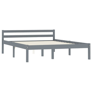 vidaXL Solid Pine Bed Grey 140x200 cm