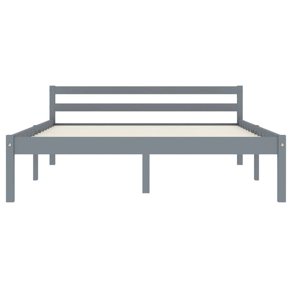 vidaXL Solid Pine Bed Grey 140x200 cm