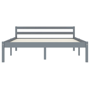 vidaXL Solid Pine Bed Grey 140x200 cm