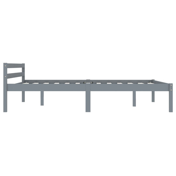 vidaXL Solid Pine Bed Grey 140x200 cm