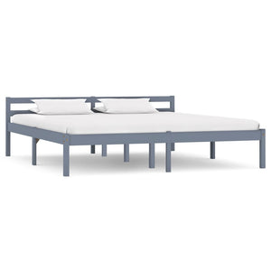 vidaXL Solid Wood Bed Grey Pine 160x200 cm
