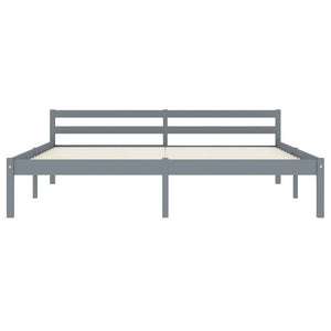 vidaXL Solid Wood Bed Grey Pine 160x200 cm