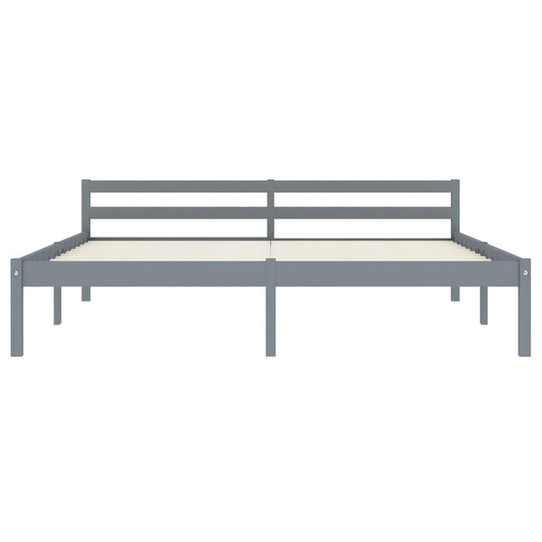 vidaXL Solid Wood Bed Grey Pine 160x200 cm