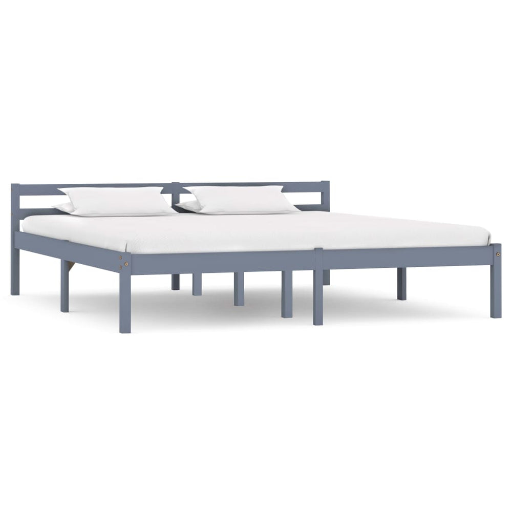 vidaXL Solid Wood Bed Grey Pine 180x200 cm