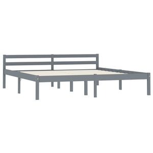vidaXL Solid Wood Bed Grey Pine 180x200 cm