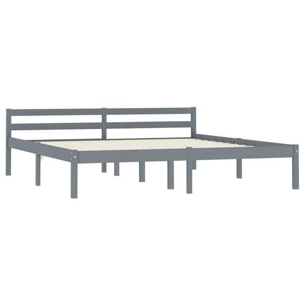 vidaXL Solid Wood Bed Grey Pine 180x200 cm