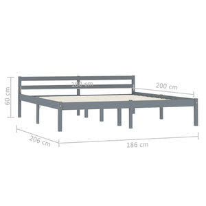 vidaXL Solid Wood Bed Grey Pine 180x200 cm