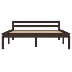 vidaXL Solid Wood Bed Dark Brown Pine 120x200 cm
