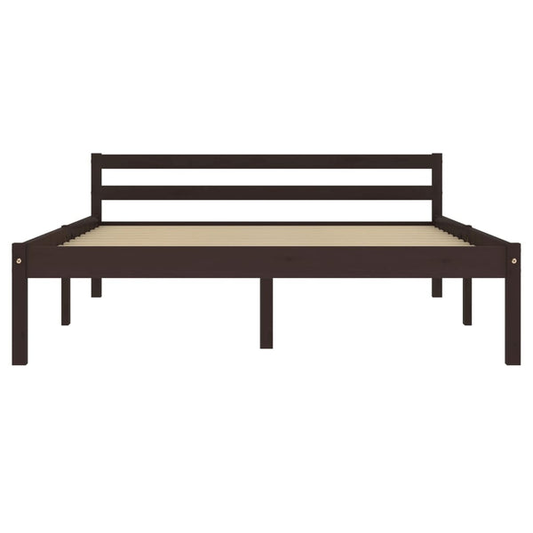 vidaXL Solid Wood Bed Dark Brown Pine 120x200 cm