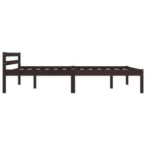 vidaXL Solid Wood Bed Dark Brown Pine 120x200 cm