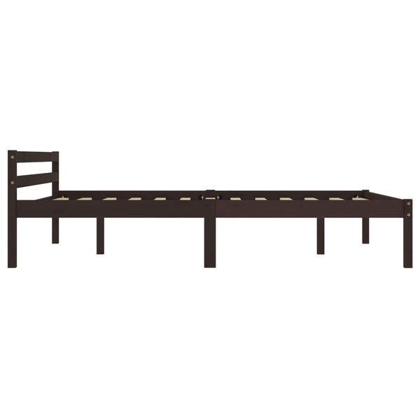 vidaXL Solid Wood Bed Dark Brown Pine 120x200 cm