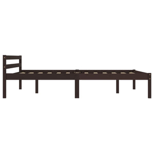 vidaXL Solid Pine Bed Dark Brown 140x200 cm