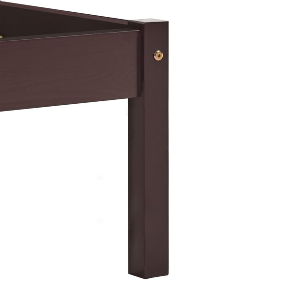 vidaXL Solid Pine Bed Dark Brown 140x200 cm