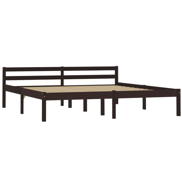 vidaXL Solid Wood Bed Dark Brown Pine 180x200 cm