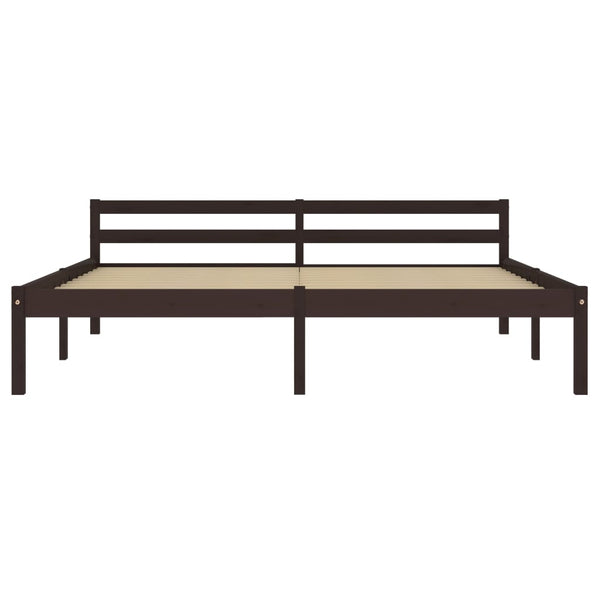 vidaXL Solid Wood Bed Dark Brown Pine 180x200 cm