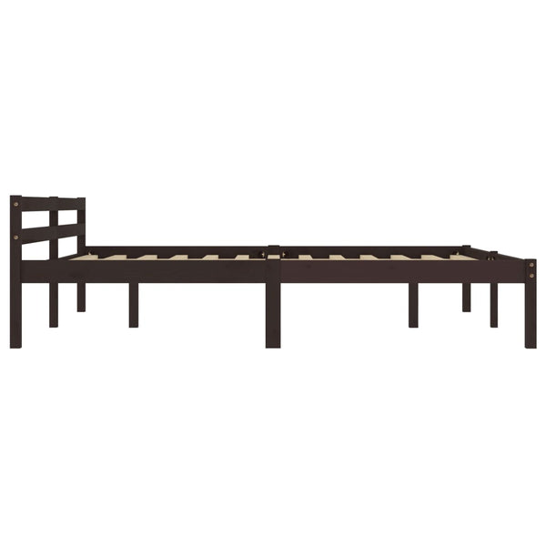 vidaXL Solid Wood Bed Dark Brown Pine 180x200 cm
