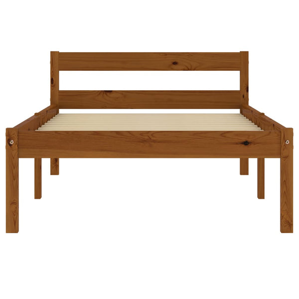 vidaXL Solid Wood Bed Honey Brown Pine 90x200 cm