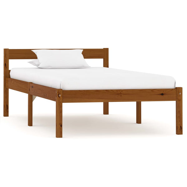 vidaXL Solid Wood Bed Honey Brown Pine 100x200 cm