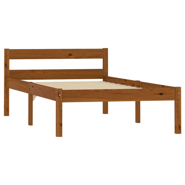 vidaXL Solid Wood Bed Honey Brown Pine 100x200 cm