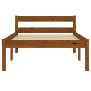 vidaXL Solid Wood Bed Honey Brown Pine 100x200 cm