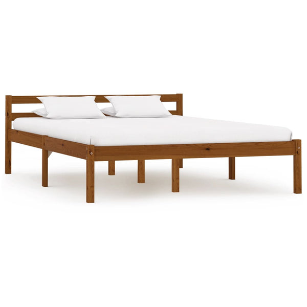 vidaXL Solid Wood Bed Honey Brown Pine 120x200 cm
