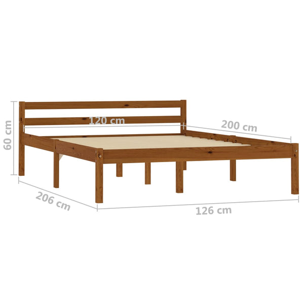 vidaXL Solid Wood Bed Honey Brown Pine 120x200 cm