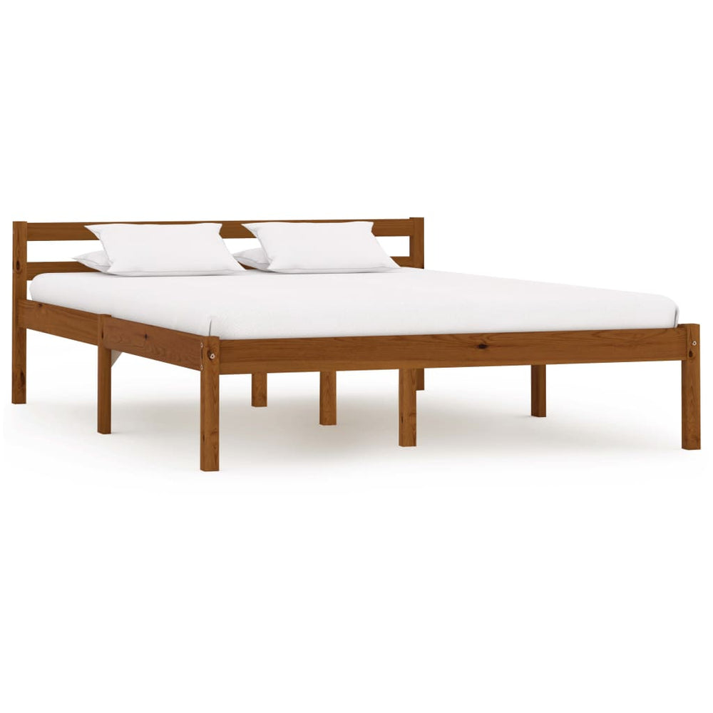 vidaXL Solid Pine Bed Honey Brown 140x200 cm