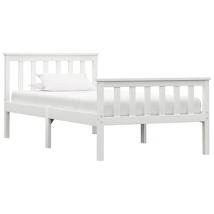 vidaXL Solid Pine Wood Bed White 90x200 cm