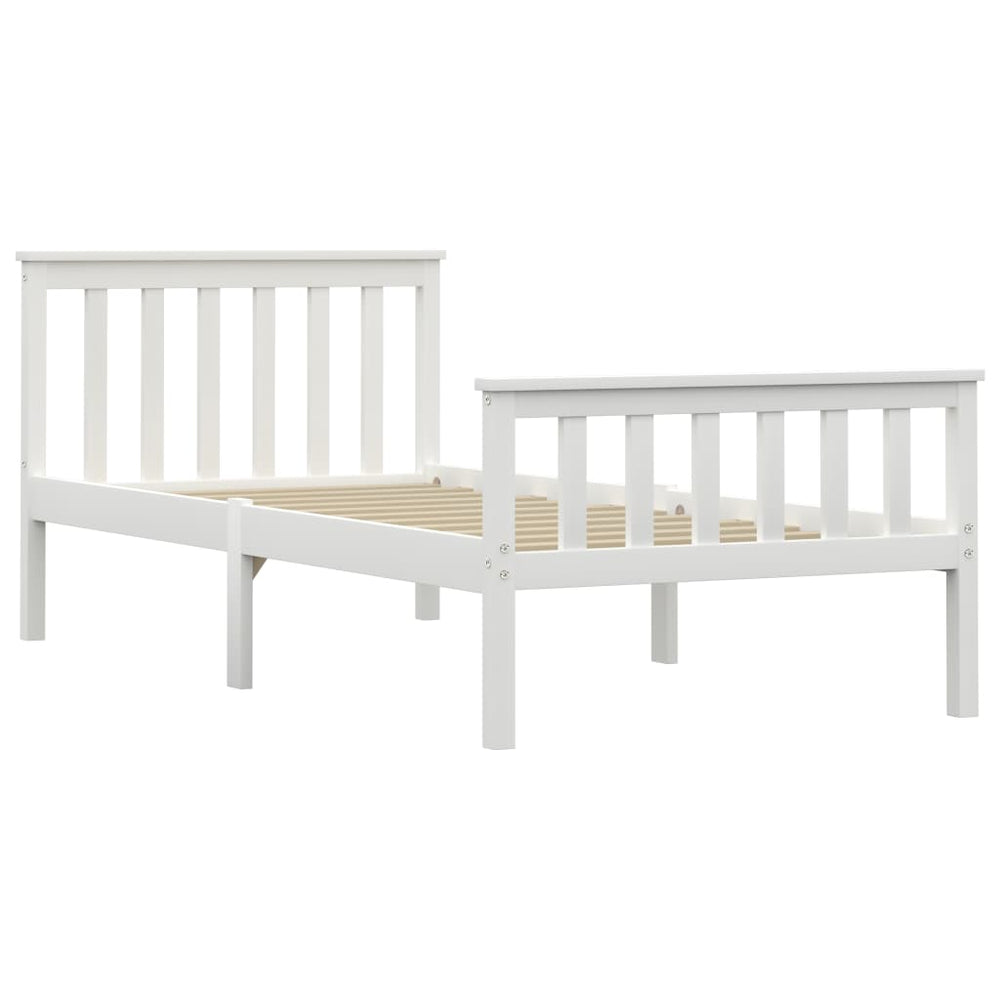 vidaXL Solid Pine Wood Bed White 90x200 cm