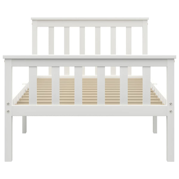 vidaXL Solid Pine Wood Bed White 90x200 cm