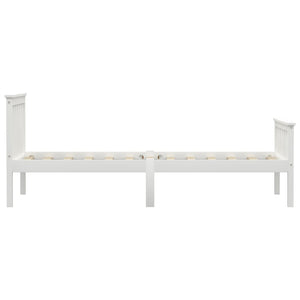 vidaXL Solid Pine Wood Bed White 90x200 cm