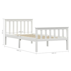 vidaXL Solid Pine Wood Bed White 90x200 cm