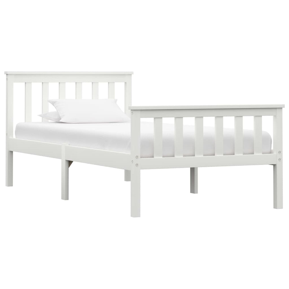 vidaXL Solid Wood Bed White Pine 100x200 cm